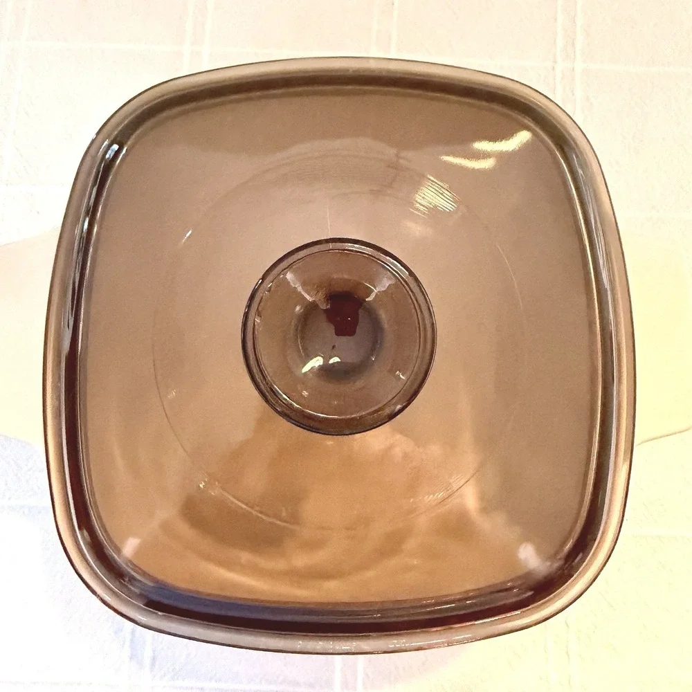 Vintage 90's Corning Ware Abundance Casserole 1.5L Dish With Amber Pyrex Lid
